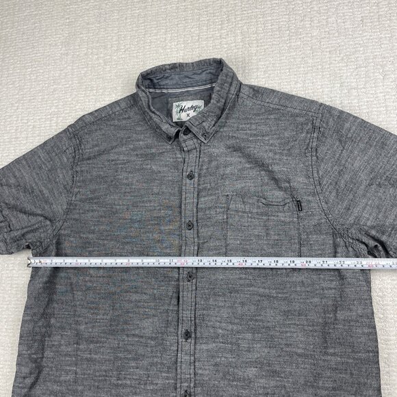 Hurley Shirt Mens Grey Summer Button Down Short Sleeve Collared Size XXL - Picture 12 of 16